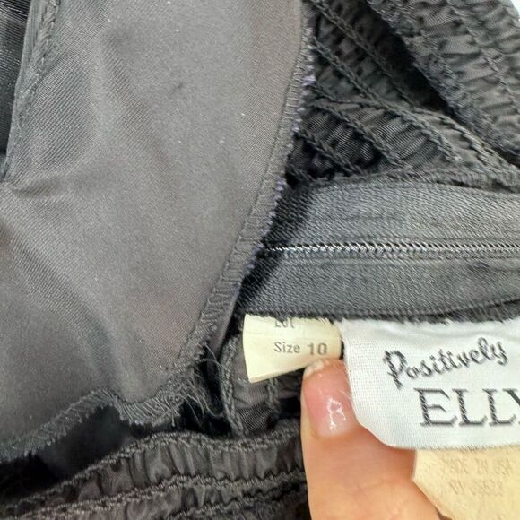 Vintage 80s Positively Ellyn Women’s Black Ruched Drop Waist Strapless Mini Dres - Picture 10 of 14